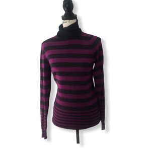Joesph A SZ S purple and grey turtleneck sweater